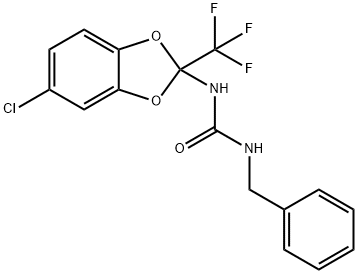 N-benzyl-N'-[5-chloro-2-(trifluoromethyl)-1,3-benzodioxol-2-yl]urea,442893-53-0,结构式