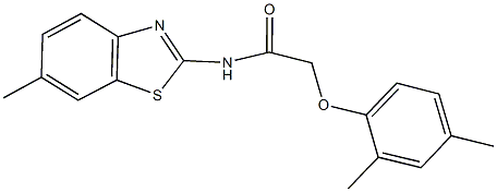 2-(2,4-dimethylphenoxy)-N-(6-methyl-1,3-benzothiazol-2-yl)acetamide Struktur