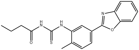 N-[5-(1,3-benzoxazol-2-yl)-2-methylphenyl]-N'-butyrylthiourea 结构式