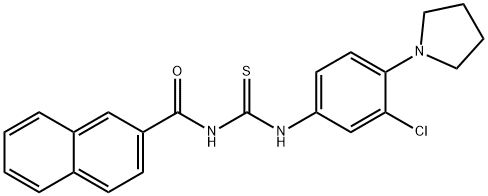 N-[3-chloro-4-(1-pyrrolidinyl)phenyl]-N'-(2-naphthoyl)thiourea Structure