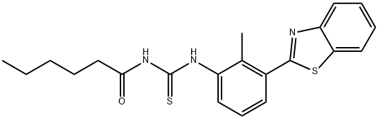 N-[3-(1,3-benzothiazol-2-yl)-2-methylphenyl]-N'-hexanoylthiourea,443289-57-4,结构式