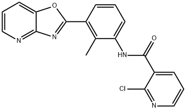 2-chloro-N-(2-methyl-3-[1,3]oxazolo[4,5-b]pyridin-2-ylphenyl)nicotinamide Structure