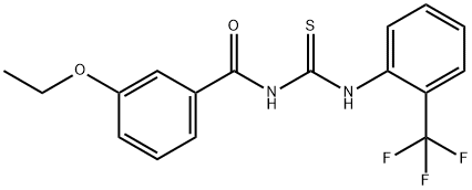 N-(3-ethoxybenzoyl)-N'-[2-(trifluoromethyl)phenyl]thiourea Struktur