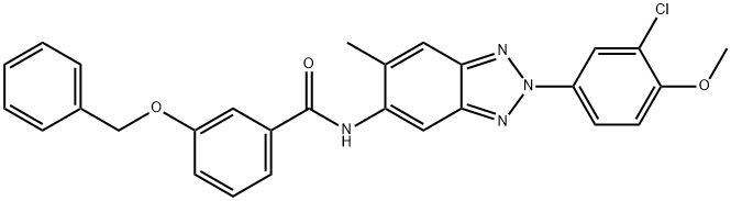 3-(benzyloxy)-N-[2-(3-chloro-4-methoxyphenyl)-6-methyl-2H-1,2,3-benzotriazol-5-yl]benzamide Struktur