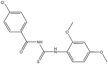 N-(4-chlorobenzoyl)-N'-(2,4-dimethoxyphenyl)thiourea,443291-40-5,结构式