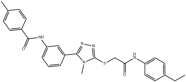 N-[3-(5-{[2-(4-ethylanilino)-2-oxoethyl]sulfanyl}-4-methyl-4H-1,2,4-triazol-3-yl)phenyl]-4-methylbenzamide Struktur