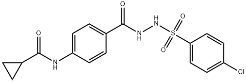 N-[4-({2-[(4-chlorophenyl)sulfonyl]hydrazino}carbonyl)phenyl]cyclopropanecarboxamide Structure