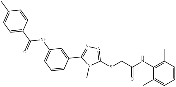 N-[3-(5-{[2-(2,6-dimethylanilino)-2-oxoethyl]sulfanyl}-4-methyl-4H-1,2,4-triazol-3-yl)phenyl]-4-methylbenzamide Structure