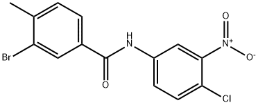 3-bromo-N-{4-chloro-3-nitrophenyl}-4-methylbenzamide Struktur