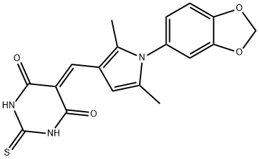 5-{[1-(1,3-benzodioxol-5-yl)-2,5-dimethyl-1H-pyrrol-3-yl]methylene}-2-thioxodihydro-4,6(1H,5H)-pyrimidinedione|