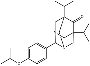 2-(4-isopropoxyphenyl)-5,7-diisopropyl-1,3-diazatricyclo[3.3.1.1~3,7~]decan-6-one Structure