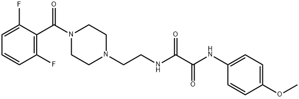 N~1~-{2-[4-(2,6-difluorobenzoyl)-1-piperazinyl]ethyl}-N~2~-(4-methoxyphenyl)ethanediamide Struktur