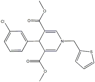 dimethyl 4-(3-chlorophenyl)-1-(2-thienylmethyl)-1,4-dihydro-3,5-pyridinedicarboxylate 化学構造式