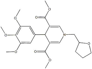 dimethyl 1-(tetrahydro-2-furanylmethyl)-4-(3,4,5-trimethoxyphenyl)-1,4-dihydro-3,5-pyridinedicarboxylate,443325-92-6,结构式