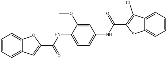 443635-18-5 N-(4-{[(3-chloro-1-benzothien-2-yl)carbonyl]amino}-2-methoxyphenyl)-1-benzofuran-2-carboxamide