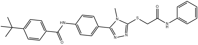 N-(4-{5-[(2-anilino-2-oxoethyl)sulfanyl]-4-methyl-4H-1,2,4-triazol-3-yl}phenyl)-4-tert-butylbenzamide Structure