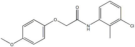 N-(3-chloro-2-methylphenyl)-2-(4-methoxyphenoxy)acetamide 化学構造式