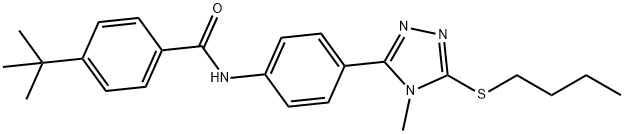 4-tert-butyl-N-{4-[5-(butylsulfanyl)-4-methyl-4H-1,2,4-triazol-3-yl]phenyl}benzamide Structure