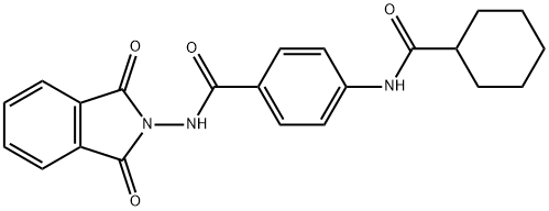 4-[(cyclohexylcarbonyl)amino]-N-(1,3-dioxo-1,3-dihydro-2H-isoindol-2-yl)benzamide Struktur