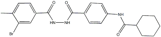 N-(4-{[2-(3-bromo-4-methylbenzoyl)hydrazino]carbonyl}phenyl)cyclohexanecarboxamide Structure