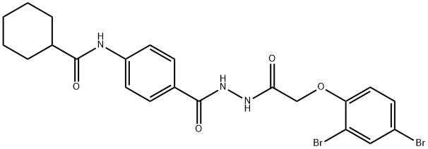 N-[4-({2-[(2,4-dibromophenoxy)acetyl]hydrazino}carbonyl)phenyl]cyclohexanecarboxamide,443638-19-5,结构式