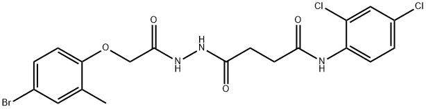 4-{2-[(4-bromo-2-methylphenoxy)acetyl]hydrazino}-N-(2,4-dichlorophenyl)-4-oxobutanamide,443638-47-9,结构式