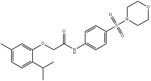 2-(2-isopropyl-5-methylphenoxy)-N-[4-(4-morpholinylsulfonyl)phenyl]acetamide 化学構造式