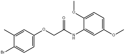 2-(4-bromo-3-methylphenoxy)-N-(2,5-dimethoxyphenyl)acetamide Struktur