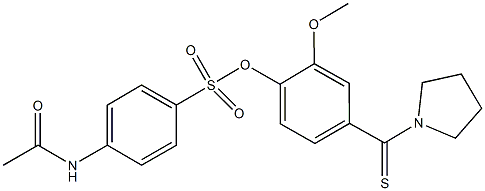 2-methoxy-4-(1-pyrrolidinylcarbothioyl)phenyl 4-(acetylamino)benzenesulfonate Struktur