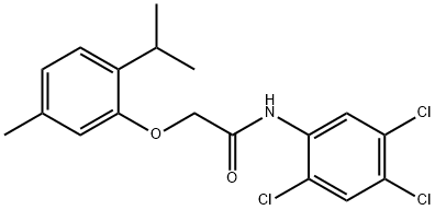 2-(2-isopropyl-5-methylphenoxy)-N-(2,4,5-trichlorophenyl)acetamide Struktur