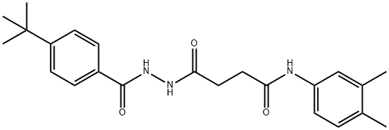 4-[2-(4-tert-butylbenzoyl)hydrazino]-N-(3,4-dimethylphenyl)-4-oxobutanamide 化学構造式
