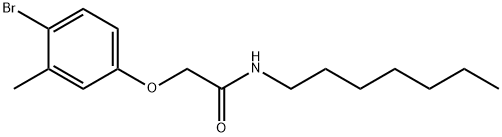 2-(4-bromo-3-methylphenoxy)-N-heptylacetamide 化学構造式