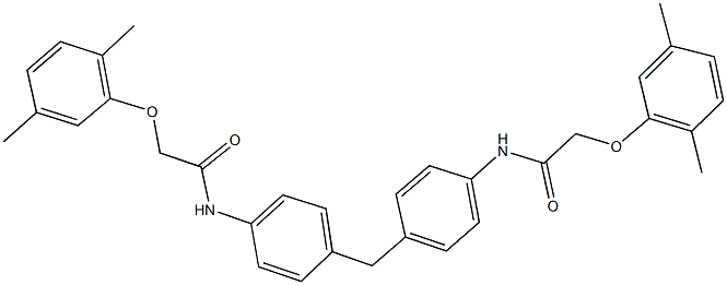 2-(2,5-dimethylphenoxy)-N-[4-(4-{[(2,5-dimethylphenoxy)acetyl]amino}benzyl)phenyl]acetamide Structure