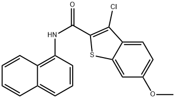 3-chloro-6-methoxy-N-(1-naphthyl)-1-benzothiophene-2-carboxamide,443645-90-7,结构式