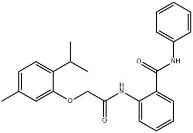 2-{[(2-isopropyl-5-methylphenoxy)acetyl]amino}-N-phenylbenzamide,443646-00-2,结构式