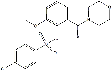 2-methoxy-6-(4-morpholinylcarbothioyl)phenyl 4-chlorobenzenesulfonate 结构式