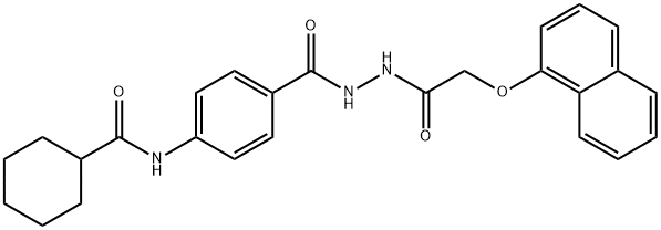 N-[4-({2-[(1-naphthyloxy)acetyl]hydrazino}carbonyl)phenyl]cyclohexanecarboxamide 结构式