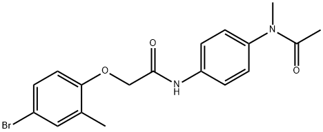 N-{4-[acetyl(methyl)amino]phenyl}-2-(4-bromo-2-methylphenoxy)acetamide Struktur