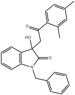 1-benzyl-3-[2-(2,4-dimethylphenyl)-2-oxoethyl]-3-hydroxy-1,3-dihydro-2H-indol-2-one Structure