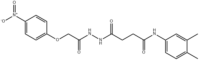 N-(3,4-dimethylphenyl)-4-[2-({4-nitrophenoxy}acetyl)hydrazino]-4-oxobutanamide Structure