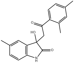 3-[2-(2,4-dimethylphenyl)-2-oxoethyl]-3-hydroxy-5-methyl-1,3-dihydro-2H-indol-2-one Structure