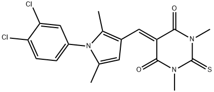 5-{[1-(3,4-dichlorophenyl)-2,5-dimethyl-1H-pyrrol-3-yl]methylene}-1,3-dimethyl-2-thioxodihydro-4,6(1H,5H)-pyrimidinedione Structure