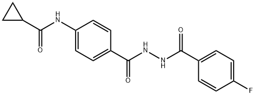 N-(4-{[2-(4-fluorobenzoyl)hydrazino]carbonyl}phenyl)cyclopropanecarboxamide Struktur