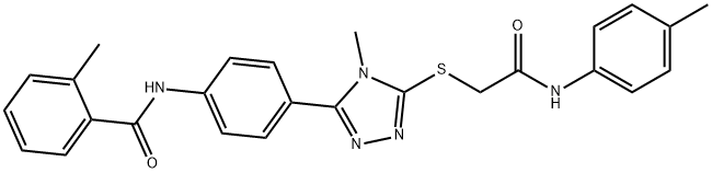 2-methyl-N-{4-[4-methyl-5-({2-[(4-methylphenyl)amino]-2-oxoethyl}sulfanyl)-4H-1,2,4-triazol-3-yl]phenyl}benzamide Structure