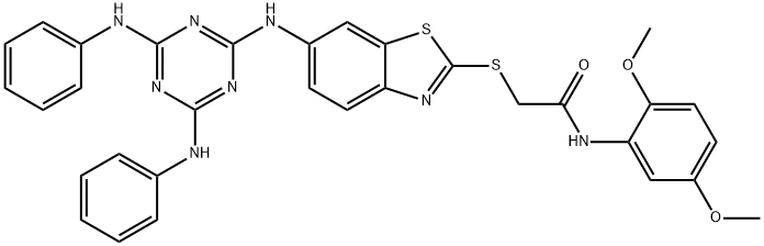 443666-71-5 2-({6-[(4,6-dianilino-1,3,5-triazin-2-yl)amino]-1,3-benzothiazol-2-yl}sulfanyl)-N-(2,5-dimethoxyphenyl)acetamide