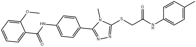 2-methoxy-N-[4-(4-methyl-5-{[2-oxo-2-(4-toluidino)ethyl]sulfanyl}-4H-1,2,4-triazol-3-yl)phenyl]benzamide Structure