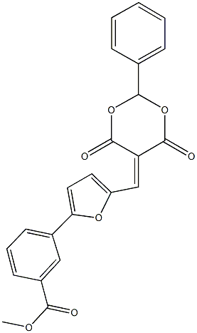 methyl 3-{5-[(4,6-dioxo-2-phenyl-1,3-dioxan-5-ylidene)methyl]-2-furyl}benzoate Structure