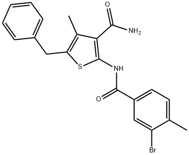 5-benzyl-2-[(3-bromo-4-methylbenzoyl)amino]-4-methyl-3-thiophenecarboxamide Structure