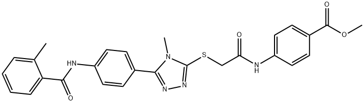 methyl 4-[({[4-methyl-5-(4-{[(2-methylphenyl)carbonyl]amino}phenyl)-4H-1,2,4-triazol-3-yl]sulfanyl}acetyl)amino]benzoate 结构式