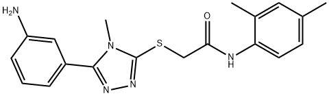 2-{[5-(3-aminophenyl)-4-methyl-4H-1,2,4-triazol-3-yl]sulfanyl}-N-(2,4-dimethylphenyl)acetamide 结构式